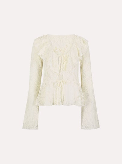 Lace Ruffle Cardigan