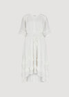 Dobby Ruffle Tiered Mini Dress, Cream, large