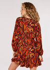 Swirl Flute  Mini Dress, Brown, large