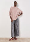Rhinestone Embellished Fine Knit Jumper, Pink, large