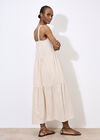 Bead Embellished Cotton Midaxi Dress, Stone, large