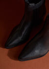 Short Heeled Pointed Boots, Black, large