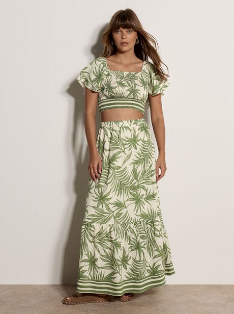 Palm Print Crop Top
