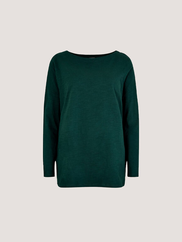 Pure Cotton Oversized Top, Green, large