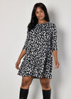 Curve Soft Touch Cheetah Mini Dress, Grey, large