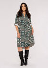 Curve Patchwork Mini Dress, Green, large