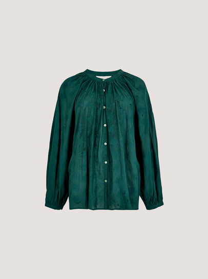 Floral Embroidered Cotton Shirt