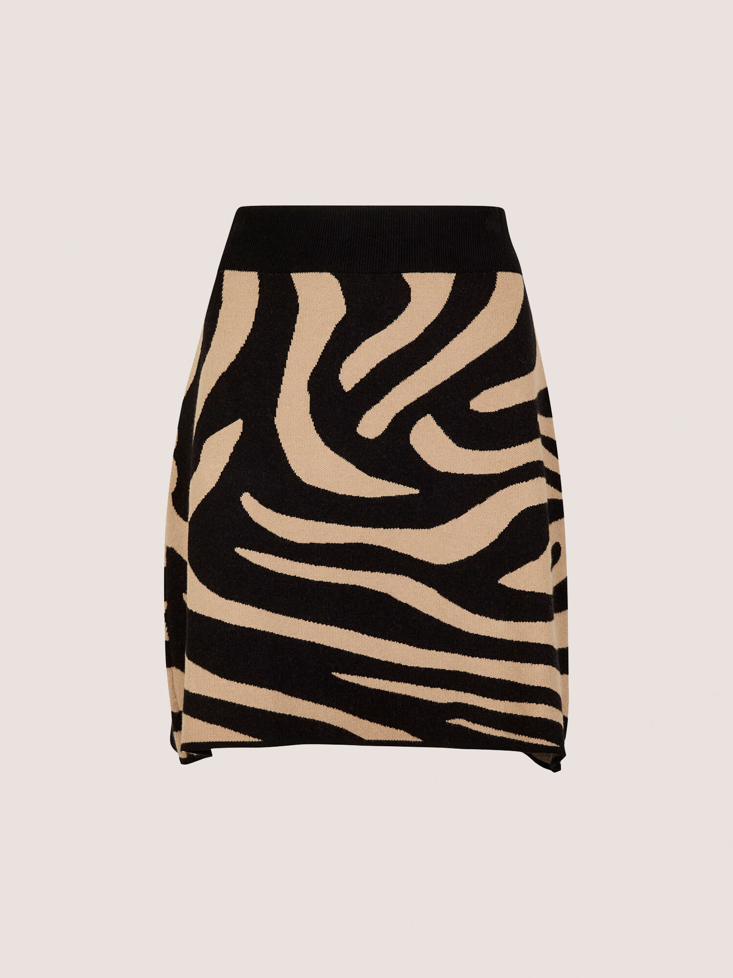 Zebra Knitted A-Line Skirt | Apricot Clothing