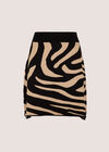 Zebra Knitted A-Line Skirt, Black, large