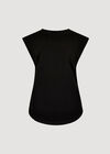 Cotton Jersey Side Ruched T-Shirt, Black, large