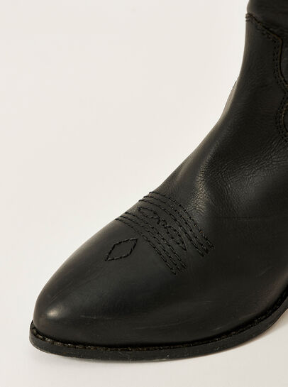 Black Cowboy Leather Boots