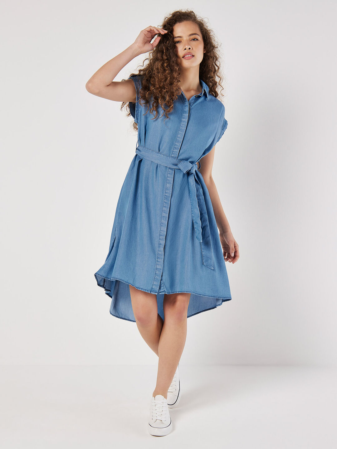 Image of Denim Shirt Mini Dress