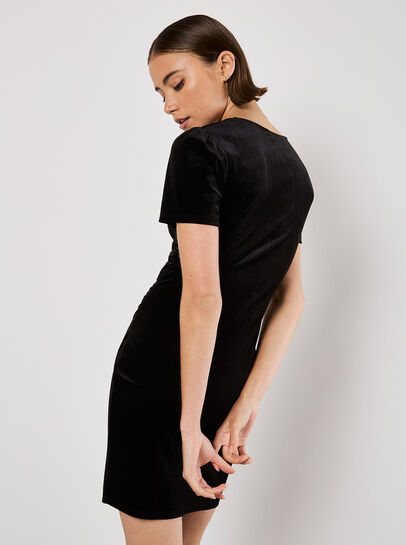 Velvet Ruched Bodycon Mini Dress