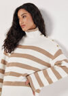 Button Detail Stripe Jumper, Stone, large