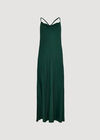 Backless Satin Maxi Dress, Green, large