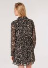 Illustrated Birds Empire Dress, Black, large