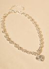 Silver Heart Chain Necklace, Assorted, large