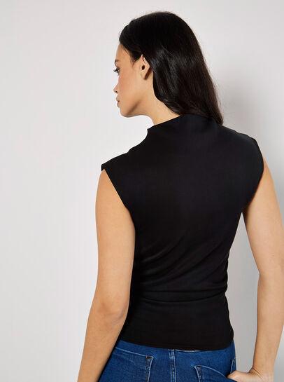 High Neck Side Ruched Top
