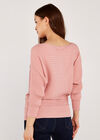 Ribbed Batwing Jumper, Pink, large
