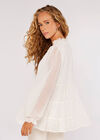 Chiffon Dobby Tiered Blouse, White, large