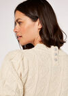 Cable Knit Jumper, Stone, large
