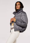 Cropped Puffer Jacket, Dark Grey - Charcoal, large