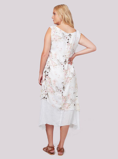 Floral Butterfly 2 Layer Dress