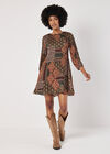 Patchwork Plisse Mini Dress, Khaki, large