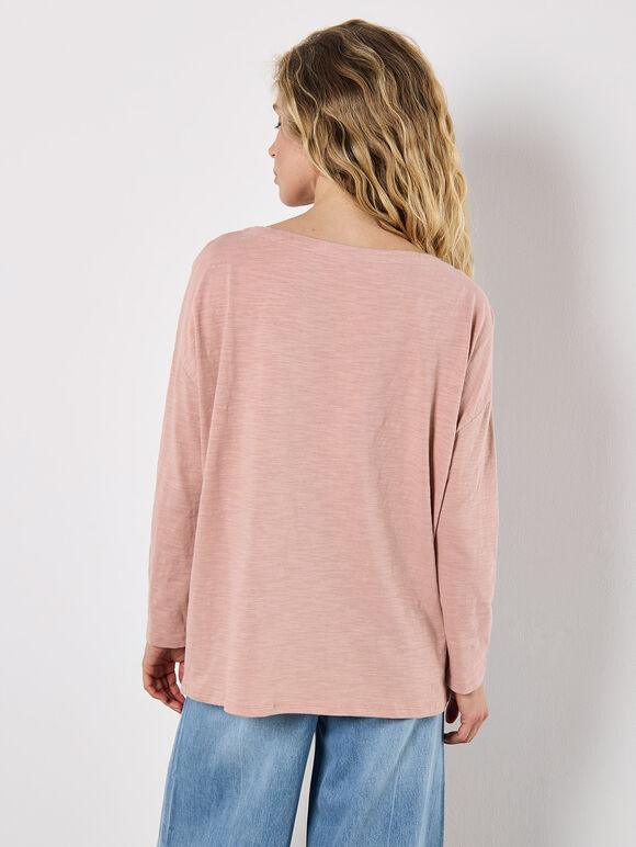Pure Cotton Oversized Top, Pink, large