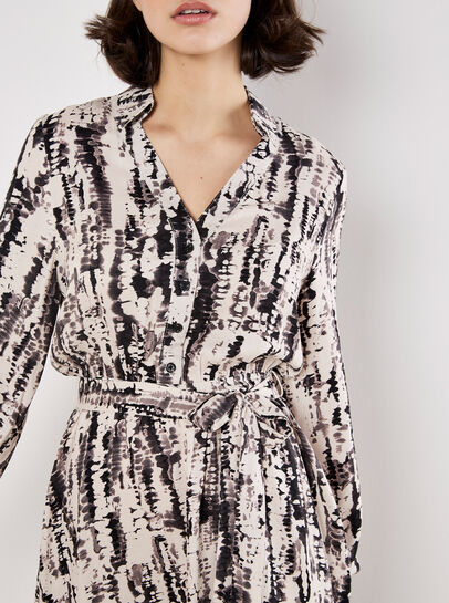 Tie Dye Stripe Shirt Mini Dress