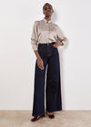 Satin Self-Stripe Oversized Shirt, Stone, large