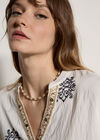 Paisley Bead Embroidered Blouse, White, large