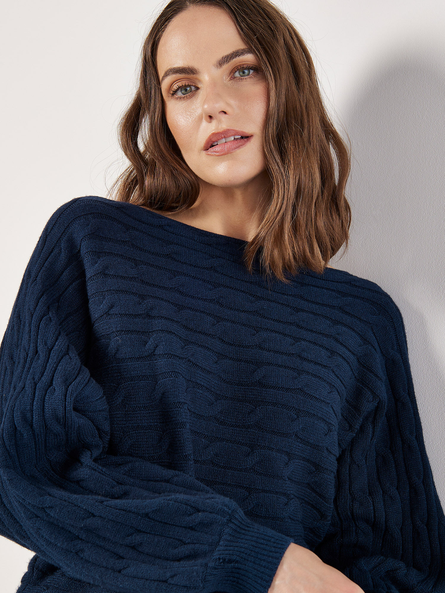 Navy aran jumper clearance