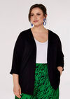 Curve Jersey Tuxedo Blazer, Black, large