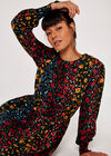 Floral Midi Dress, Black, large