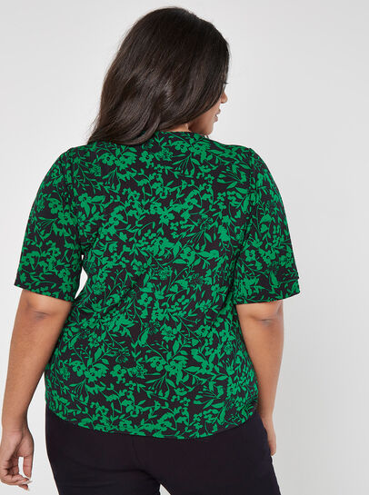 Curve Silhouette Floral Jersey Top