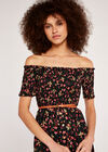 Morris Wildflower Bardot Dress, Black, large