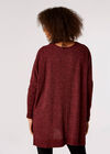 Ribbed Side Split Top, Burgundy, large