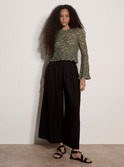 Boho Floral Cotton Crochet Top