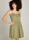 Button Down Cami Dress, Khaki, large