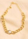 24K Gold Plated Chain Bracelet, Gold, large