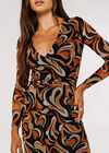 Swirl Side Ruched Mini Dress, Rust, large
