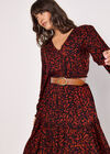 Abstract Print Tiered Midaxi Dress, Red, large
