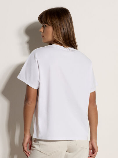 Gold Bee Embroidered Cotton T-Shirt