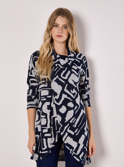 Abstract Geo Wrap Top