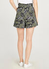 Abstract Floral Print Shorts, Khaki, large