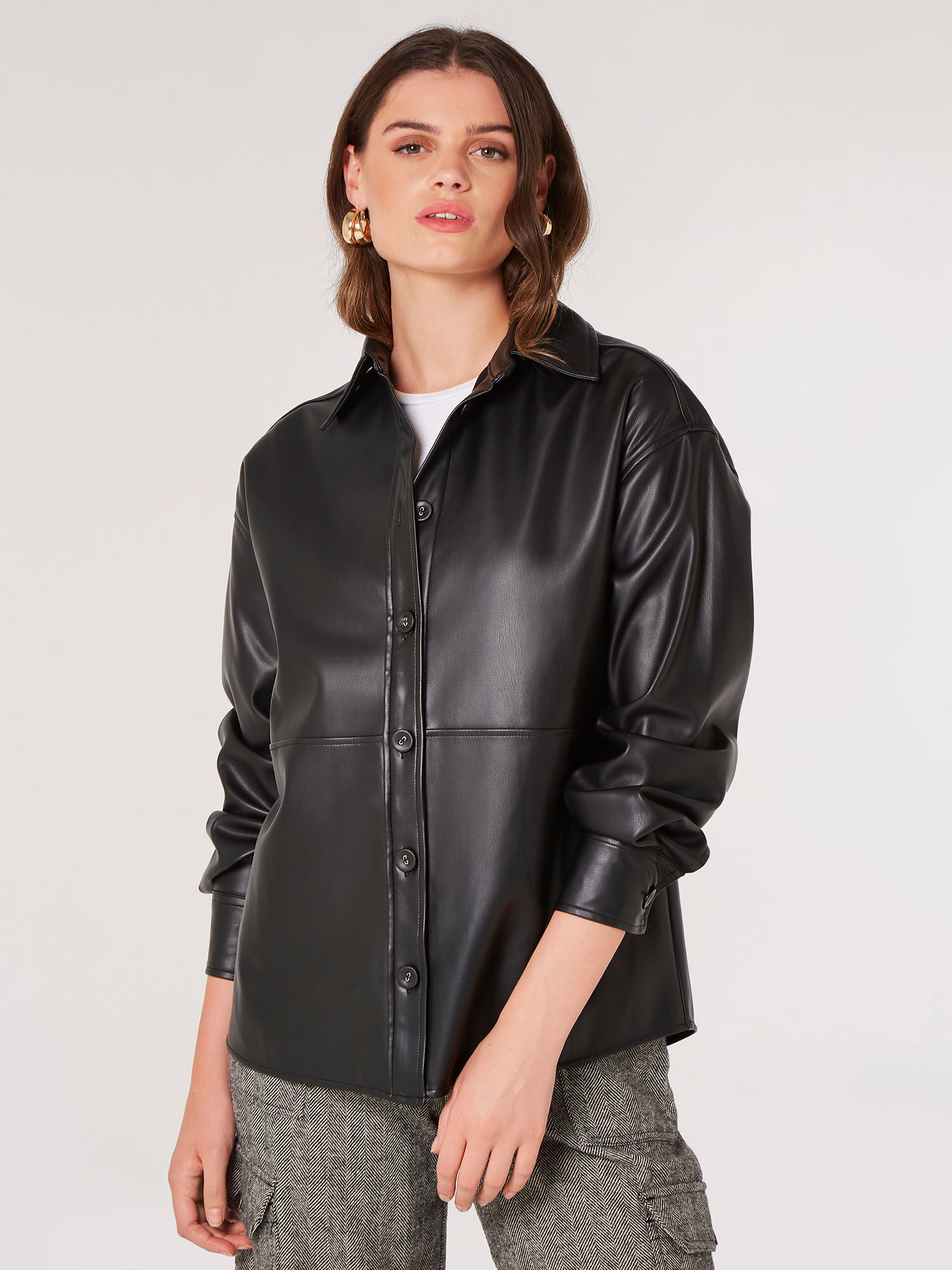 Leather shirt store jacket
