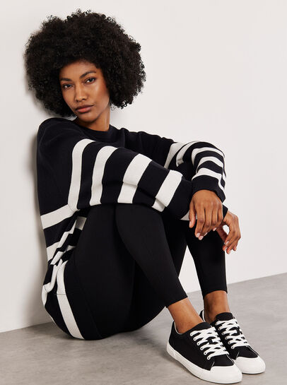 Cotton Blend Chunky Stripe Jumper