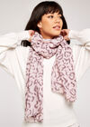 Leopard Print Scarf, Pink, large