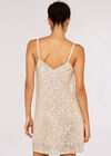 Sequin Cami Mini Dress, Stone, large